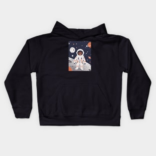 Little Astronaut Boy in Space Kids Hoodie